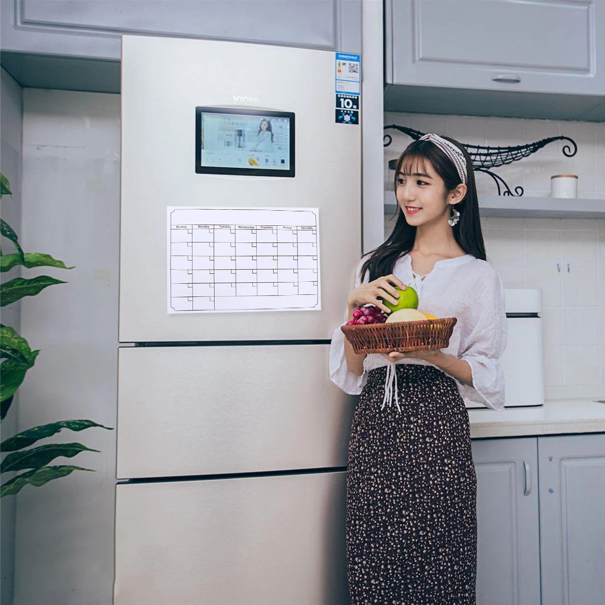 

Refrigerator Whiteboard 40x30cm Magnetic Erasable Surface Easy to Cut and Use for Notes and Drawing Multi Purpose