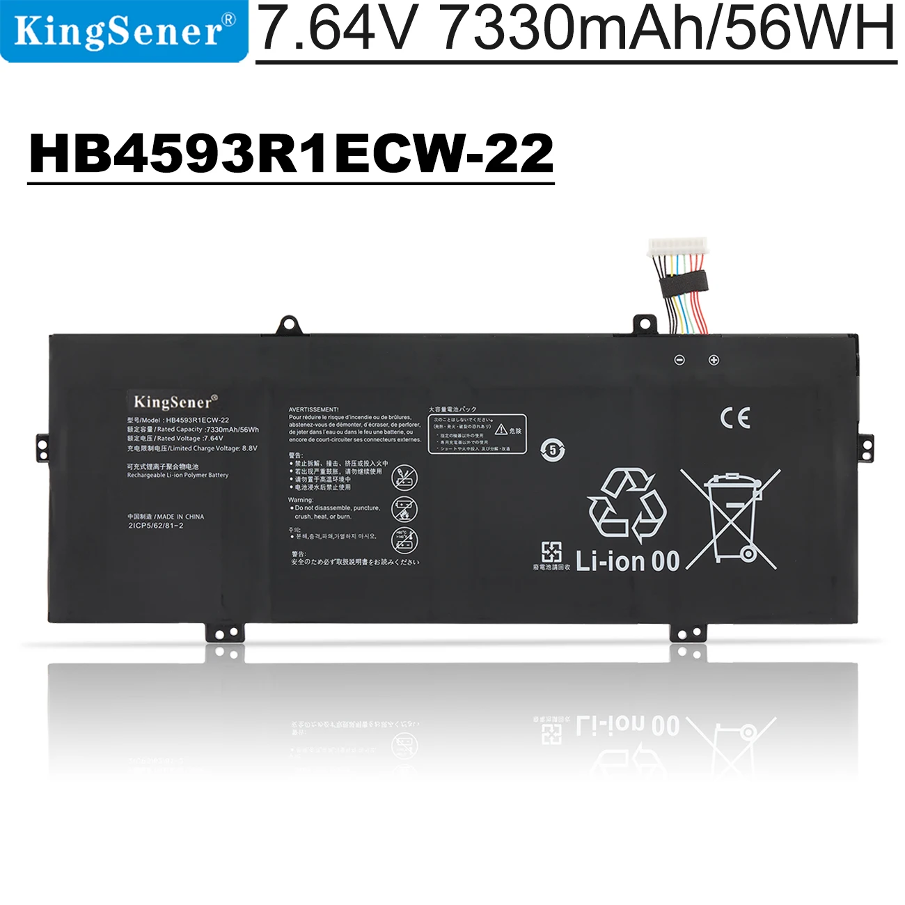 

KingSener HB4593R1ECW-22 HB4593R1ECW-22A for Huawei MateBook 14 2020 2021 Series KLVL-WFH9 KLVD-WFH9 MACHD-WFE9 7.64V 56Wh