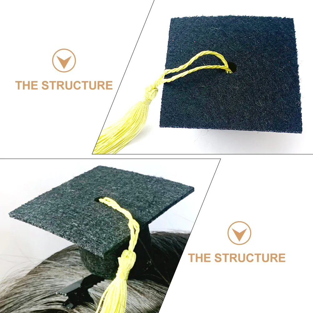 

1Set Graduation Doctoral Hat Hairband Hair Clip Headwear Graduation Party Decor Photo Prop Creative Hair Accessories