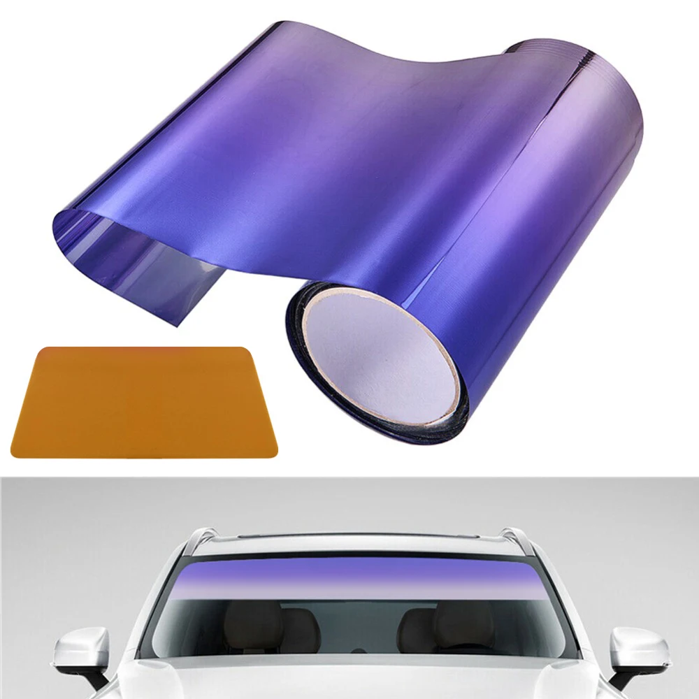 Car Sun Visor Strip Tint Film Windshield Sun Visor Protection Shade Sticker Window Sun Visor Strip Heat Insulation Tint Film