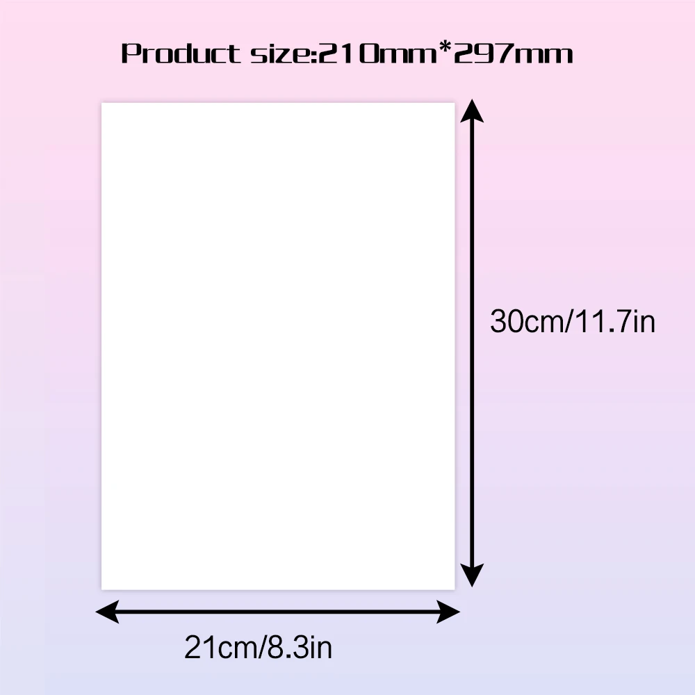 100 Sheets of A4 Transfer Special Sublimation Paper, High Transfer Rate Fast Drying Type, Suitable for DIY Clothing, Etc