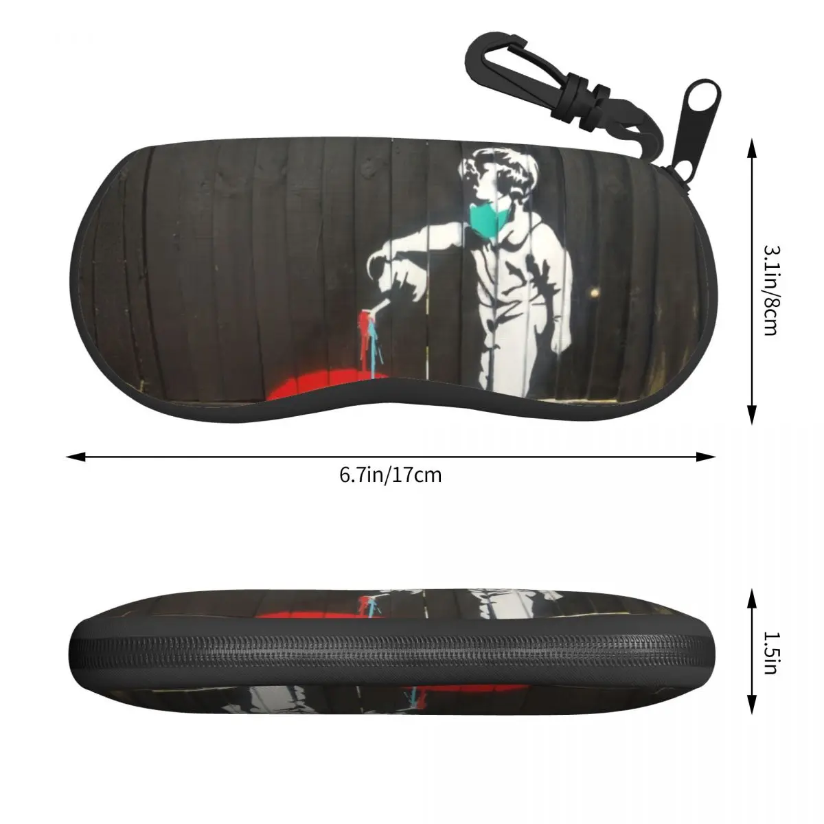 Banksy Rainbow Shell Eyeglasses Case Men Women Cool Street Art Graffiti Glasses Case Sunglasses Box Pouch