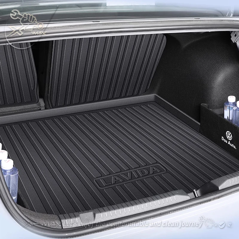 For Vw Lavida Plus Virtus 2008-2024 Fit Car Trunk Mat All Season Black Cargo Mat 3D Shaped Laser Measured Trunk Liners