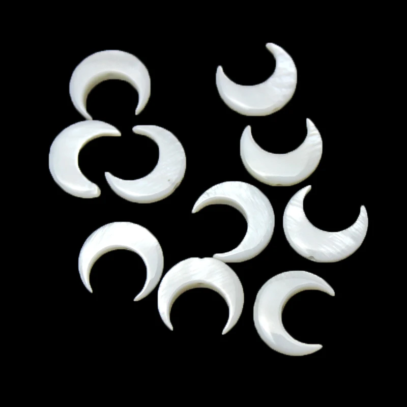 1 pieces/pack Natural Pearl Charm Shell Beads Moon White Shell Pendant Middle Aperture DIY Jewelry Making Necklace Accessories