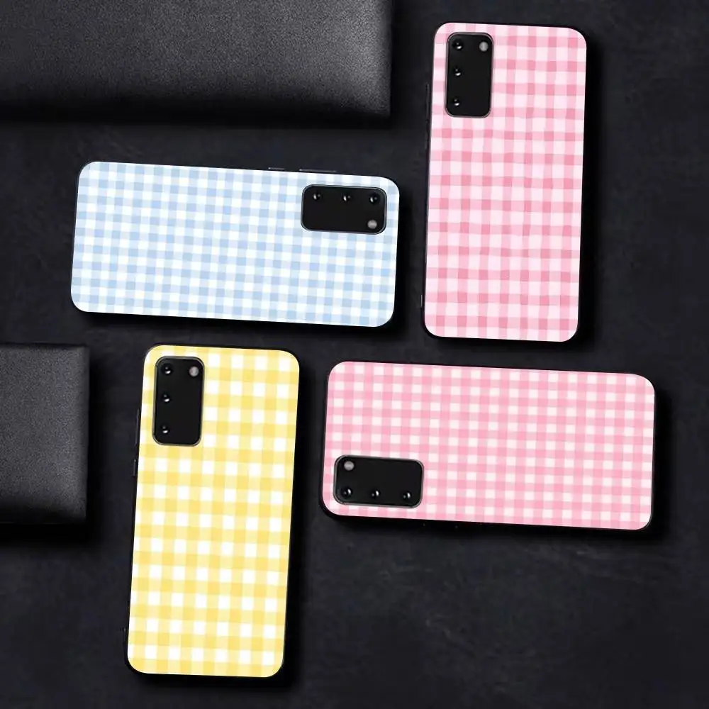 Simple Chic Lattice Pattern Phone Case For Samsung S 9 10 20 21 22 23 30 23 24 plus lite Ultra FE S10lite Funda
