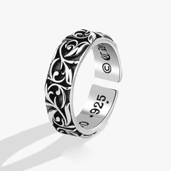 KOFSAC-Anillo de vid de caña Vintage para hombre, joyería tailandesa de plata 925, regalo de personalidad