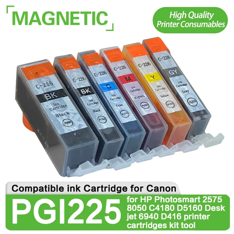 12PCS ink cartridge PGI225 PGI-225 For Canon PIXMA MG6120 MG6220 MG8220 MG8120 MG8120B printer full ink PGI 225 CLI 226