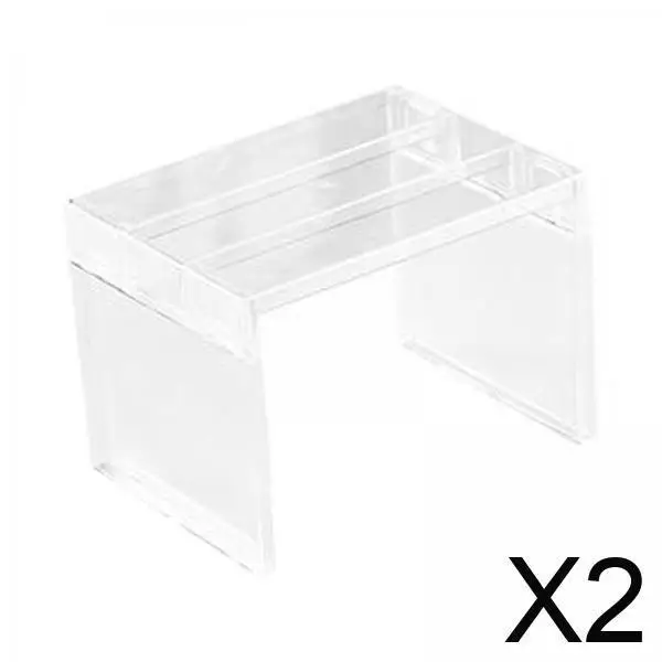 Organizador de cosméticos de mesa, rack de maquiagem de plástico pequeno, suporte transparente, armazenamento para banheiro, cozinha, casamento, apart