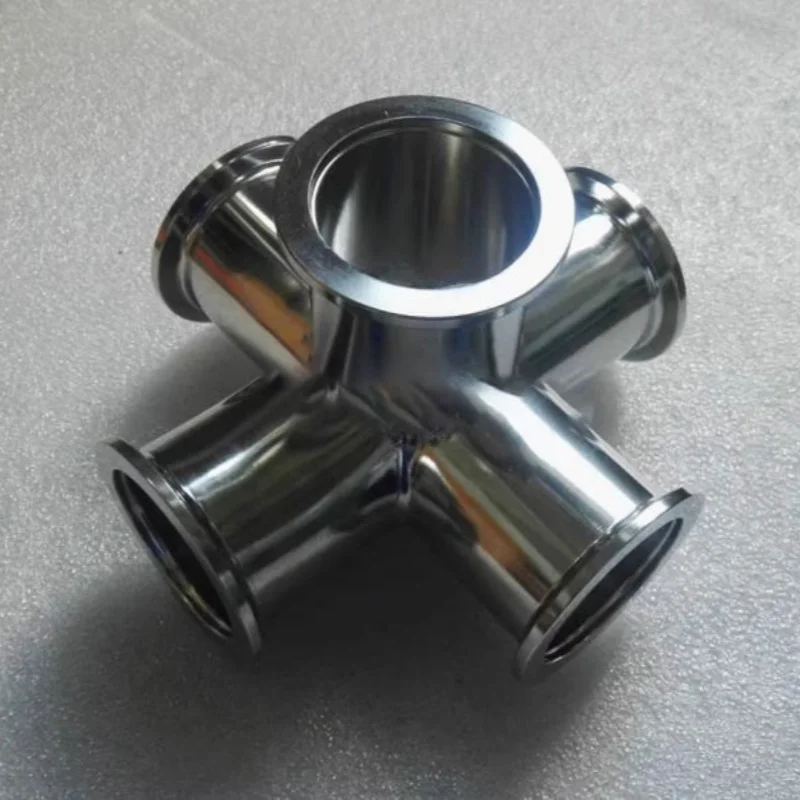 KF10, 16, 25, 40, 50, stainless steel vacuum five way, quick flange joint, (product needs customization, please be patient)