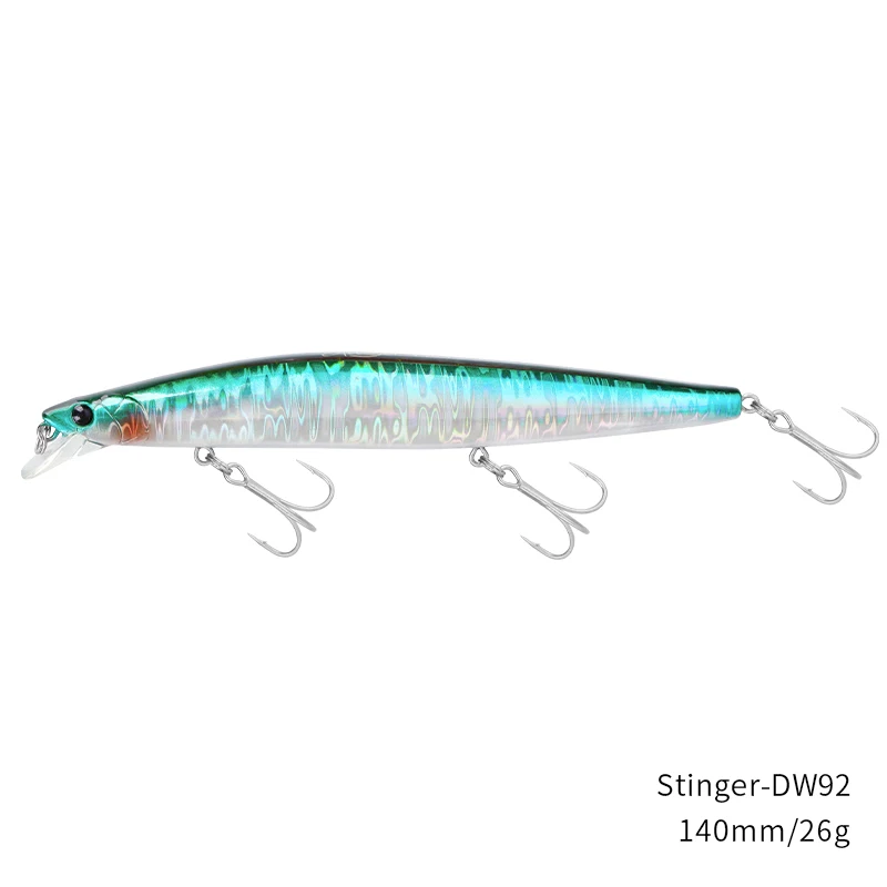 TSURINOYA STINGER 140S Gewichtssysteem Lange Werp Afdaalende Minnow Top Vis Aas 140mm 26g DW92 Zoutwater Hardbaits