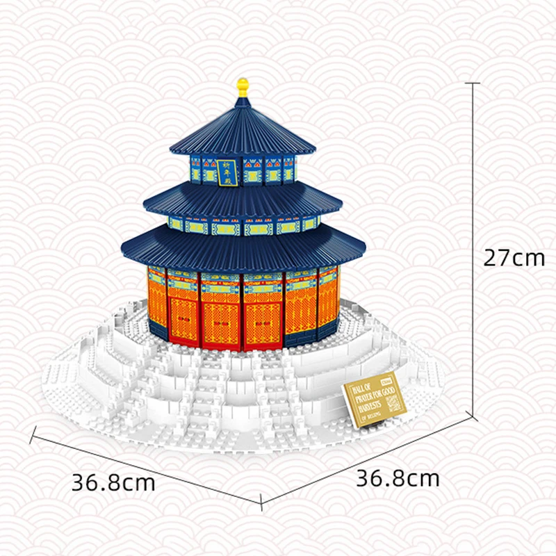 Décennie s de Construction du Temple du Ciel, Architecture Alberoise MOC 5222, Ville de Pékin, Briques de Repère, Collection Éducative, Jouet Cadeau