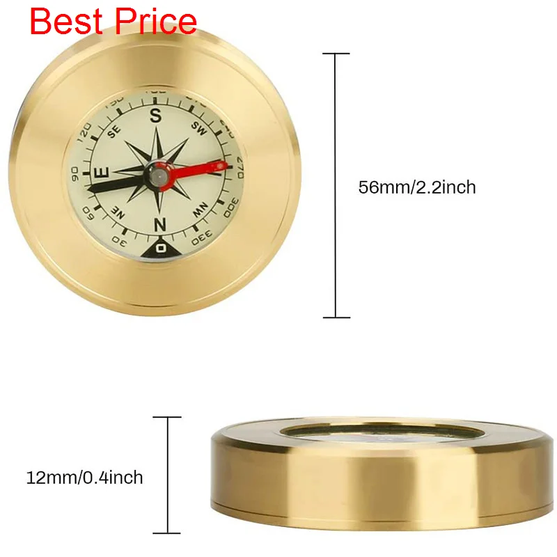 50pcs Brass Gift Base Compass in Chinese and English / Leisure Gift Advertising Travel Compass J57