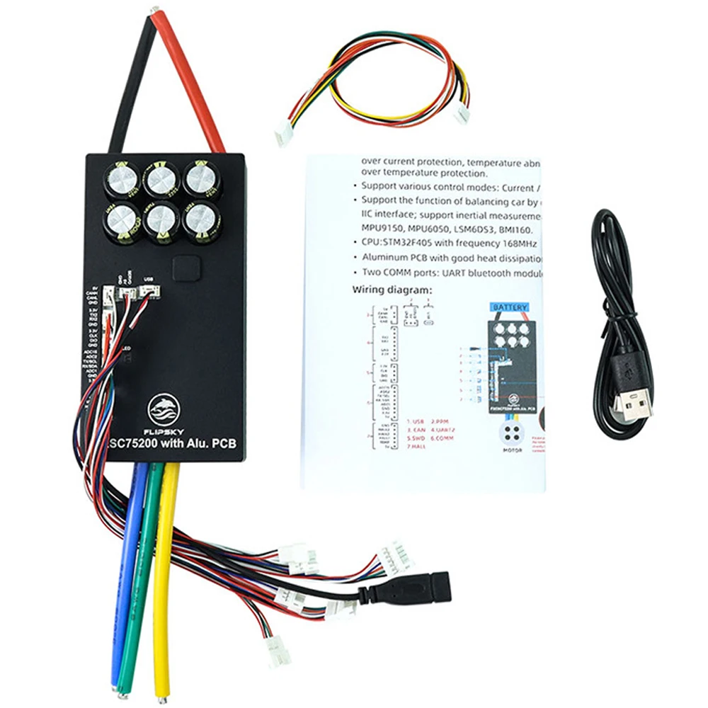 Brushless Electronic Speed Control 75200 14-84V(4-20S) Single Drive Aluminum Plate 300A ESC Electric Surfboard Robot Controller