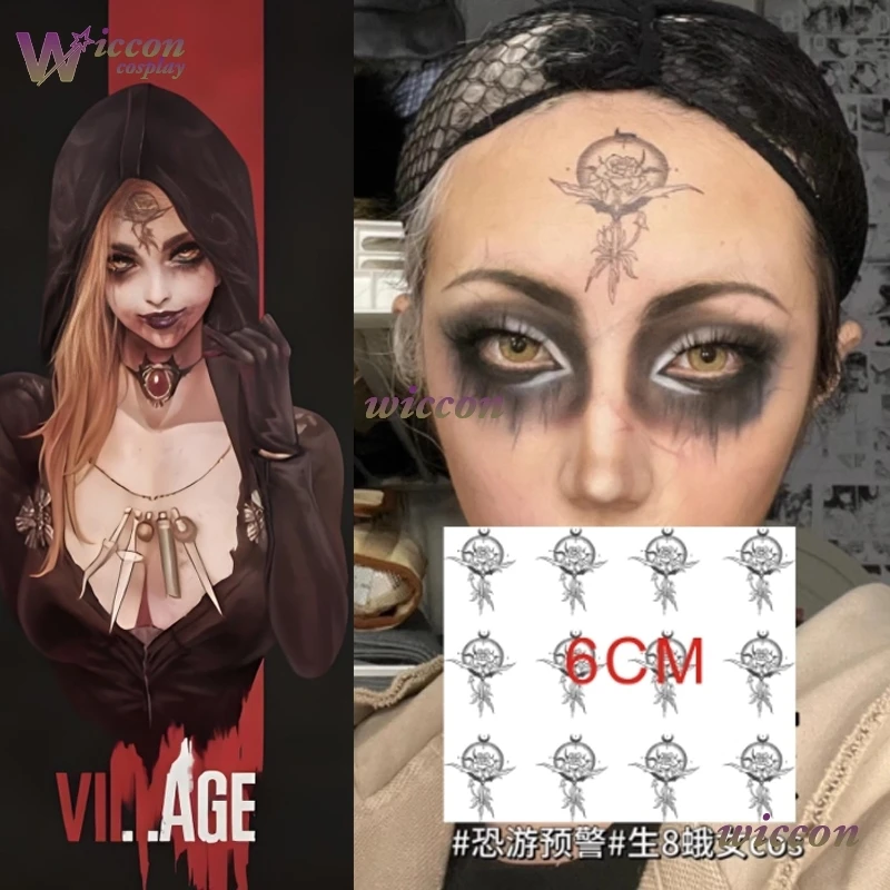 

Wona Game Village Lady Dimitrescu Daughter Daniela Косплей Татуировка Талия Рука Водонепроницаемая Временная Наклейка Хэллоуин Опора Подарок ‌