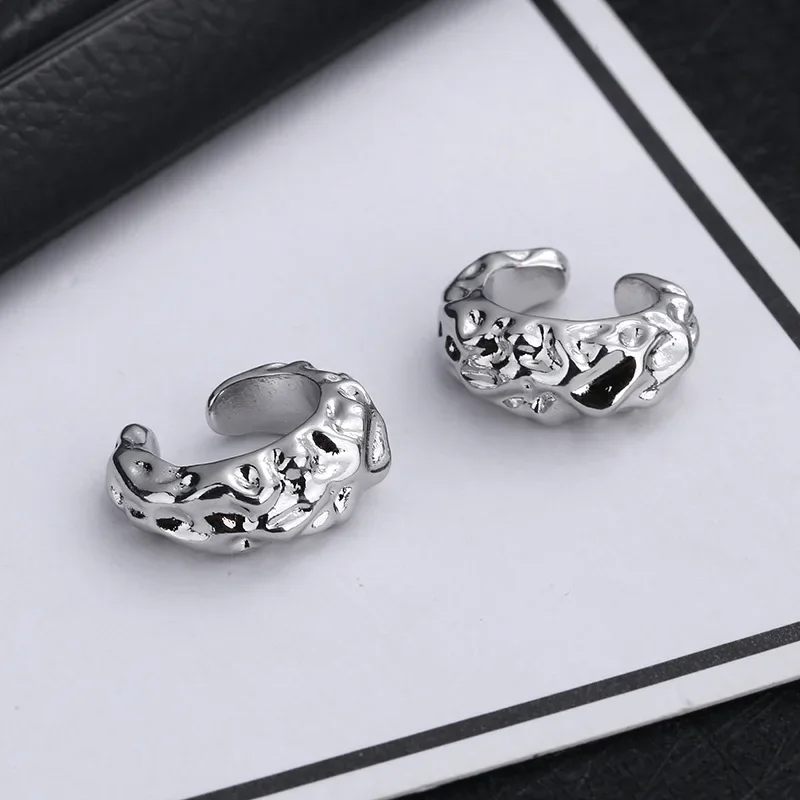 1 Pcs Irregular Texture C Shaped Clip On Earrings Ear Cuff Without Piercing Women Girls Geometric Ear Clip Party Jewelry