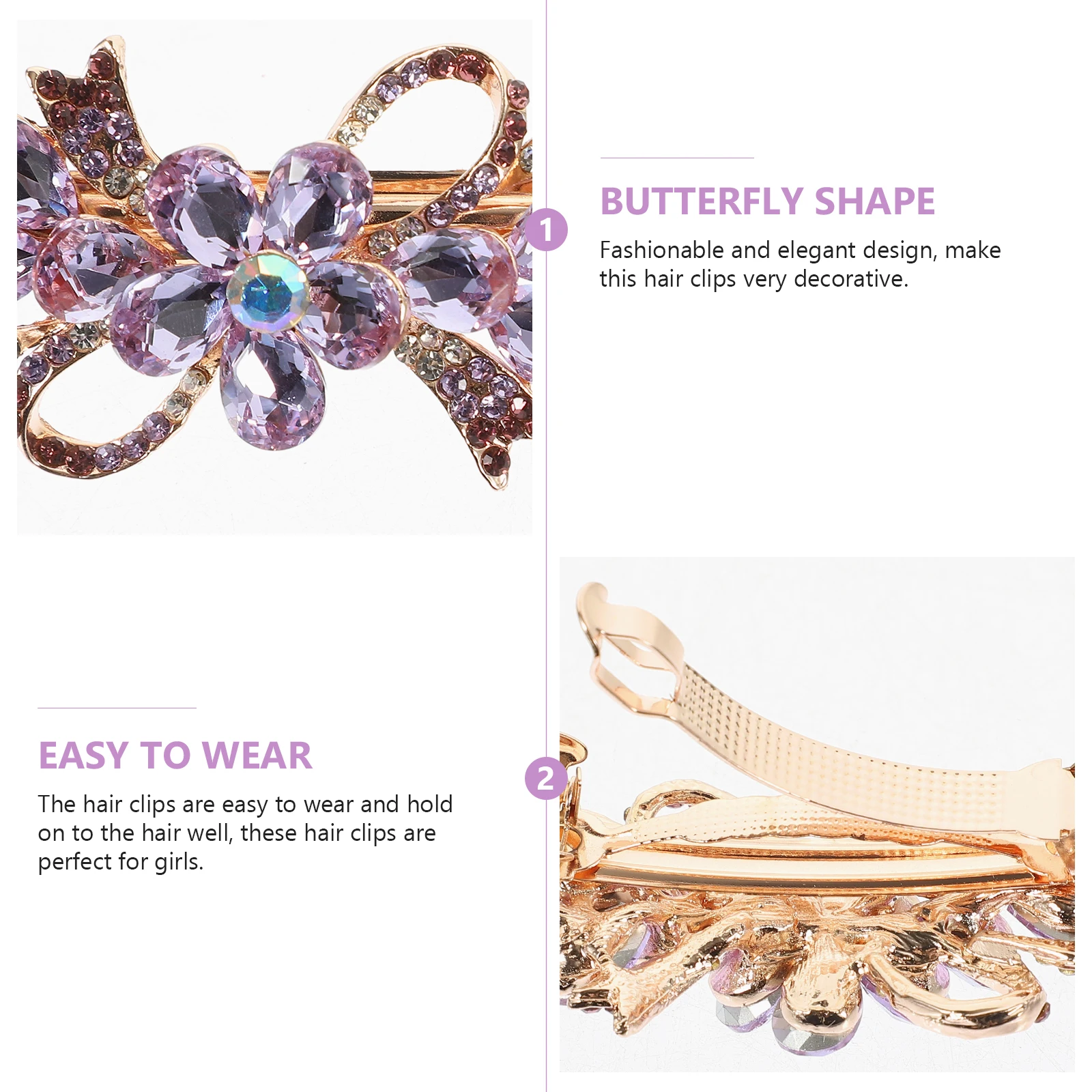 

Rhinestone Hair Clip Metal Barrette Delicate Spring Hair Accessory for Women Bridal Styling Tool Decorative Barrettes for Women