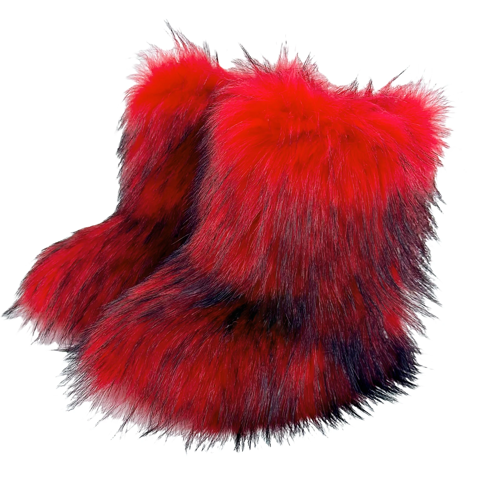 Frauen Winter Schnee Stiefel Outdoor Luxus Pelzigen Faux Fuchs Pelz Stiefel Frau Plüsch Warme Plattform Schuhe Neue Mode Bottes große Größe 46