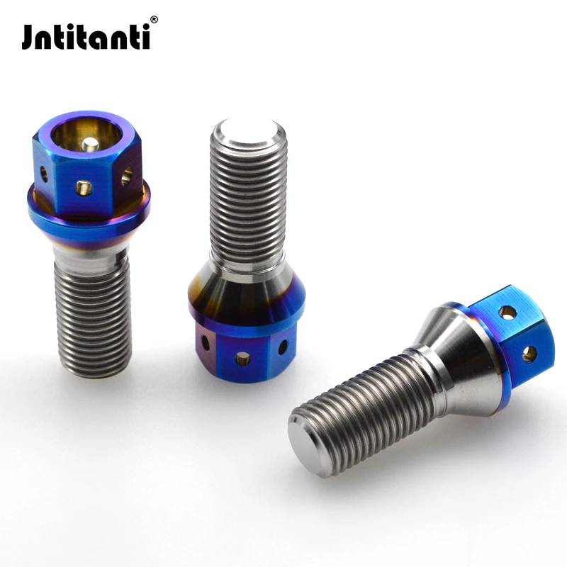 Jntitanti 10.9 grade Gr.5 Titanium Auto Part  60 Degree Cone Seat Car Wheel Bolt hub M12*1.5mm Length 28-45mm  for BMW Lotus