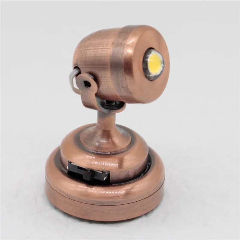 1:12 Dollhouse Miniature Laser-Light Lamp Bright with Switch for Doll House DIY Decor Accessories Bronze