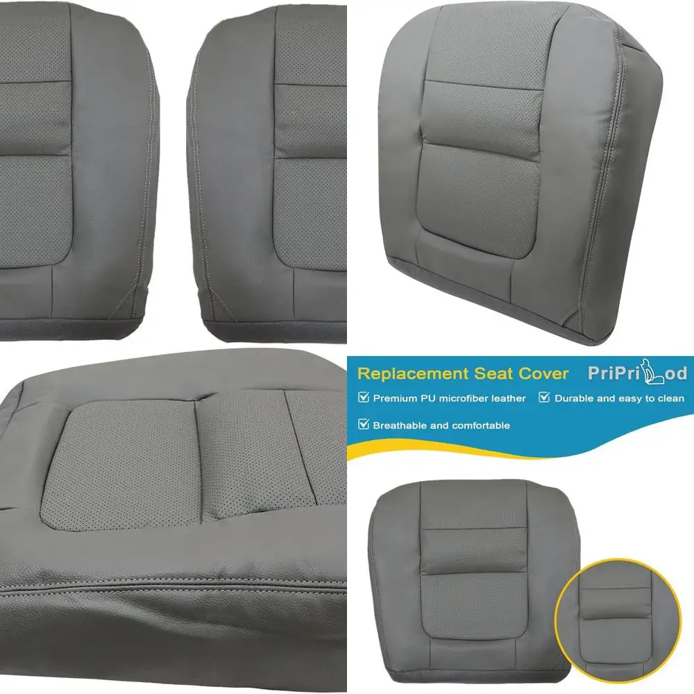 

Сменный кожаный перфорированный чехол на сиденье со стороны водителя и пассажира, серый, подходит для Ford F250 F350 Lariat 2001