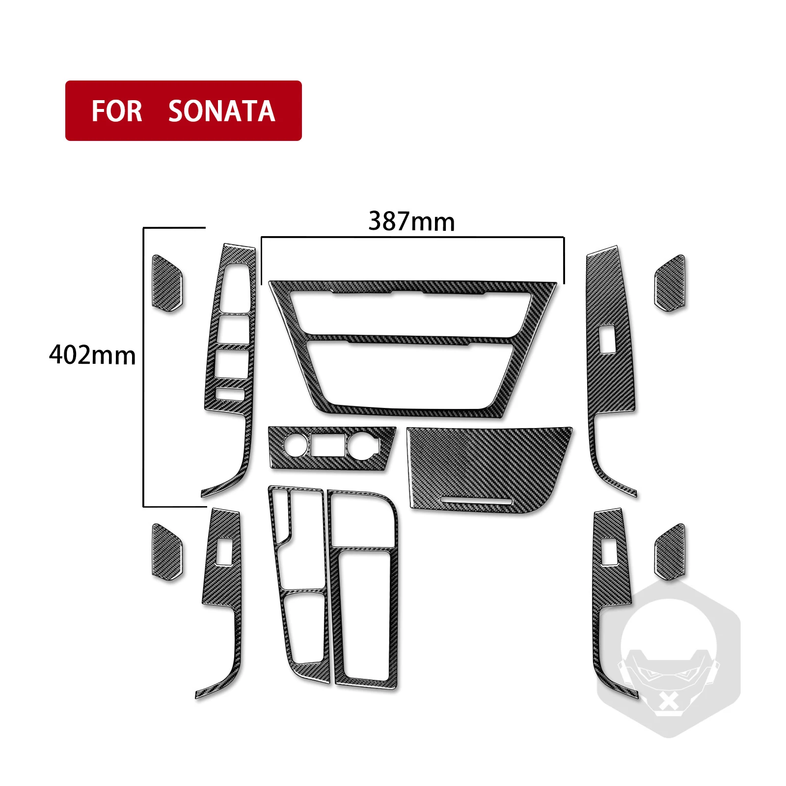 For Hyundai Sonata 9 2015 2016 2017 Full Set Kit Trim Panel Cover Tuning Real Carbon Fiber Sticker Car Interior Accessories