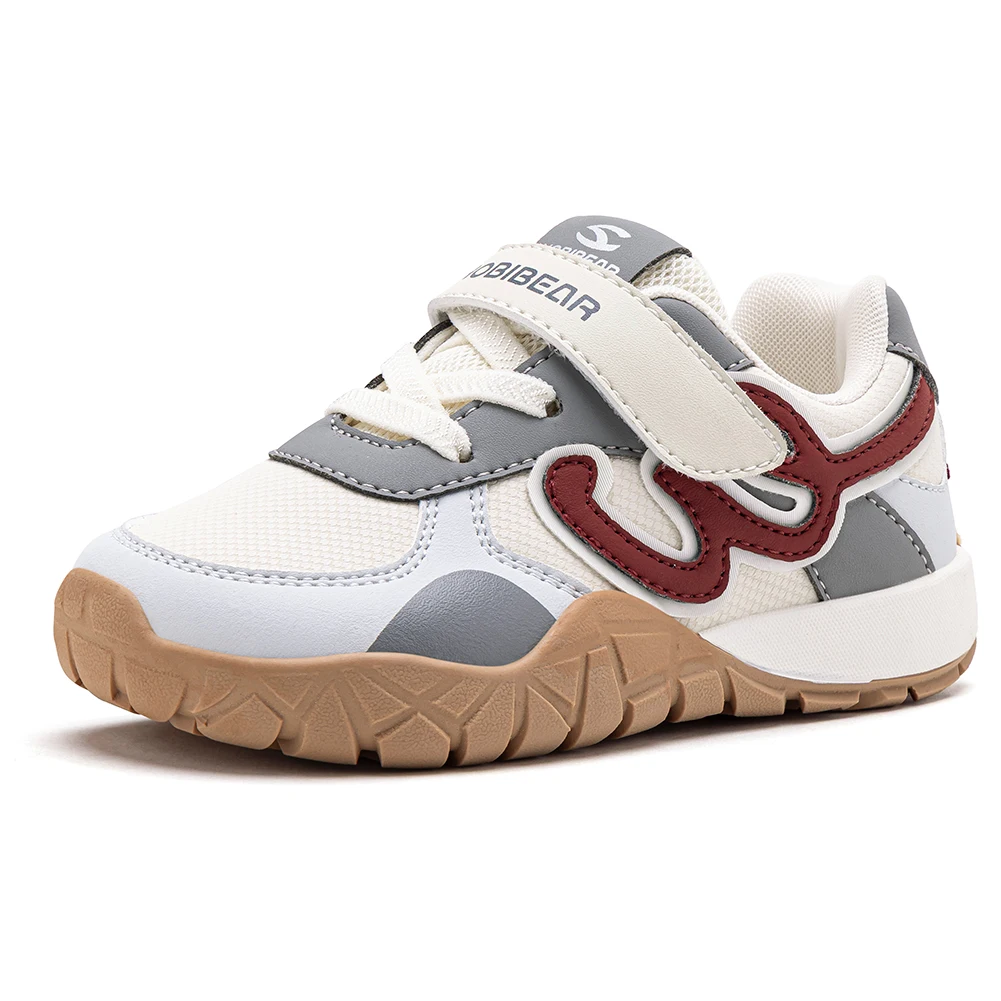 HOBIBEAR Kids Wide Toe Box Sneakers Toddler Hook-Loop Breathable Walking Shoes Non-Slip Lightweight Athletic Outdoor Sneaker