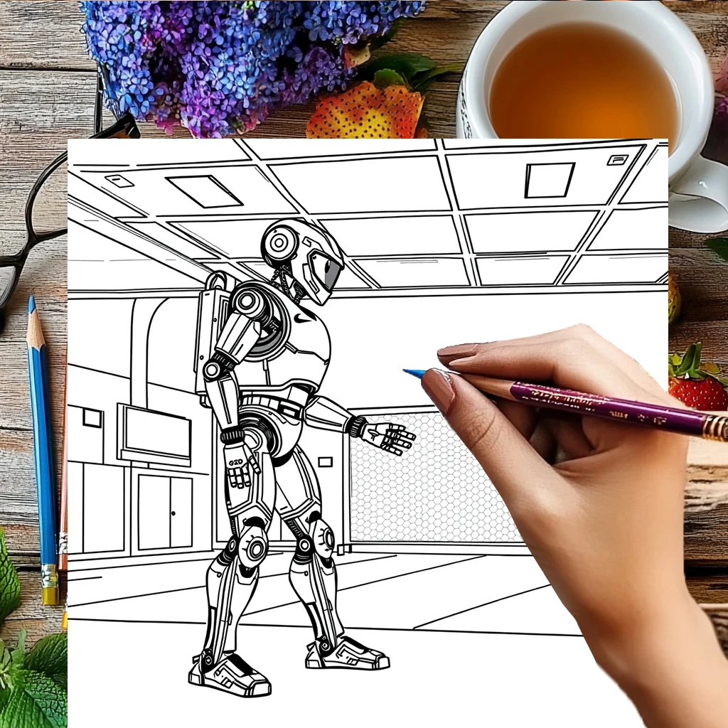 大人のためのロボット塗り絵 |   28ページの塗り絵、クリスマスや感謝祭のための画材