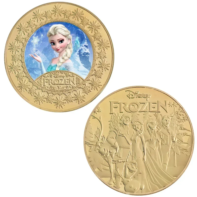 Памятная монета «Холодное сердце», экшн-фигурки аниме «Эльза Кристофф Sven», памятная монета, украшение для комнаты, подарки для детей