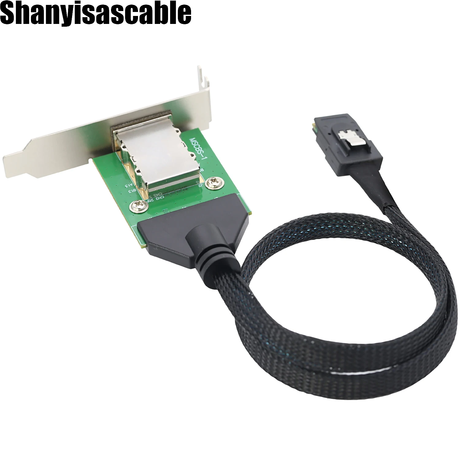 0.5M External Mini SAS HD SFF-8088 26P Female  with Low Profile Bracket to SAS SFF-8087 36P 12Gbps External cable