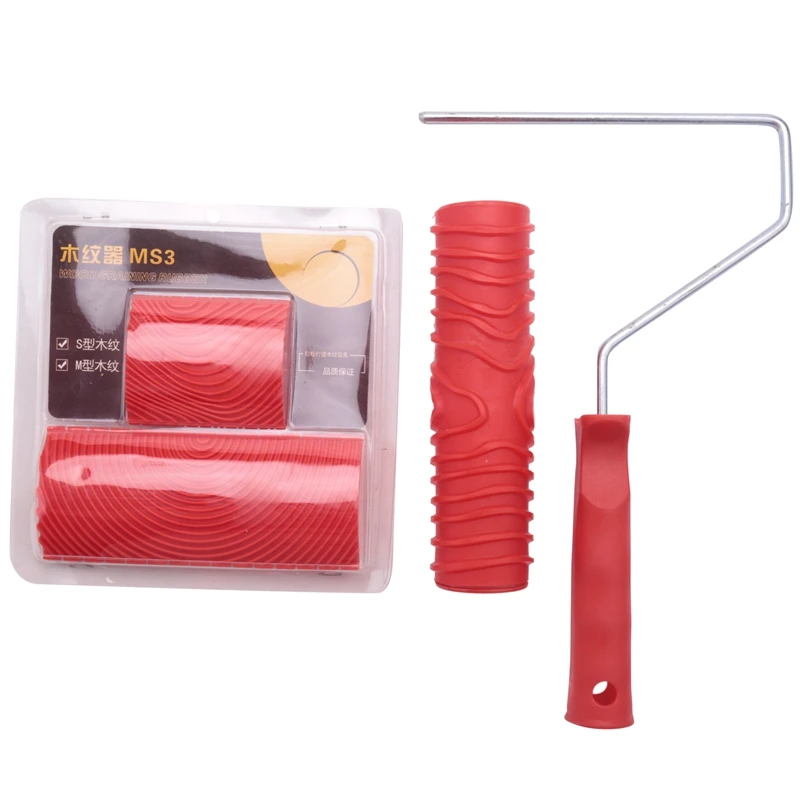 

【Popular】7 Inch Empaistic Pattern Roller Painter +2 PCS Wood Graining Painting Tool,Art Wallpaper Imitation Wood Grain Tool,Wall
