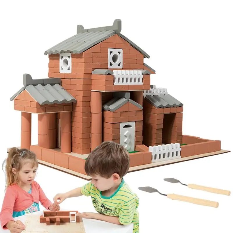 

House Building Blocks Children 3D DIY Building Toy Colorful Stacking Blocks For Boys & Girls Cute Building Kit For Home