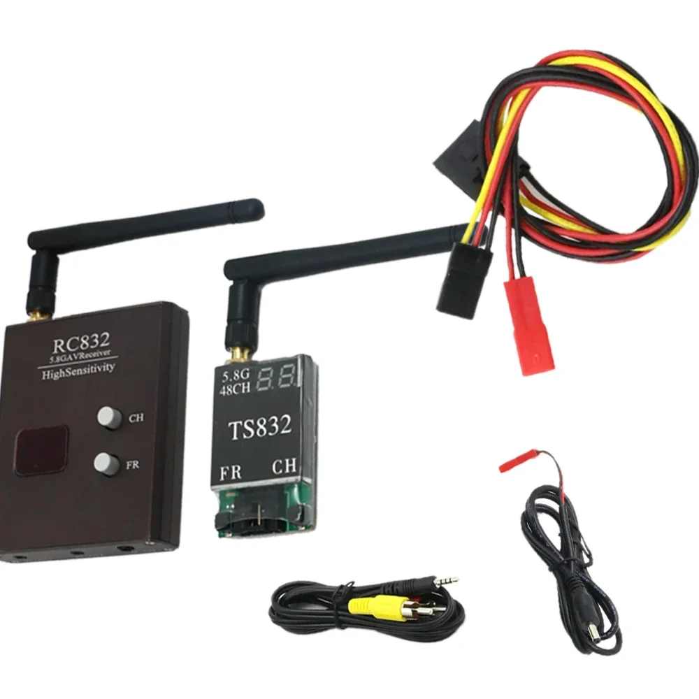 TS832 5.8G Audio Video Transmitter RC832 5.8G 600mW 48CH / 40CH Receiver for RC Model Airplane FPV Drones Security System