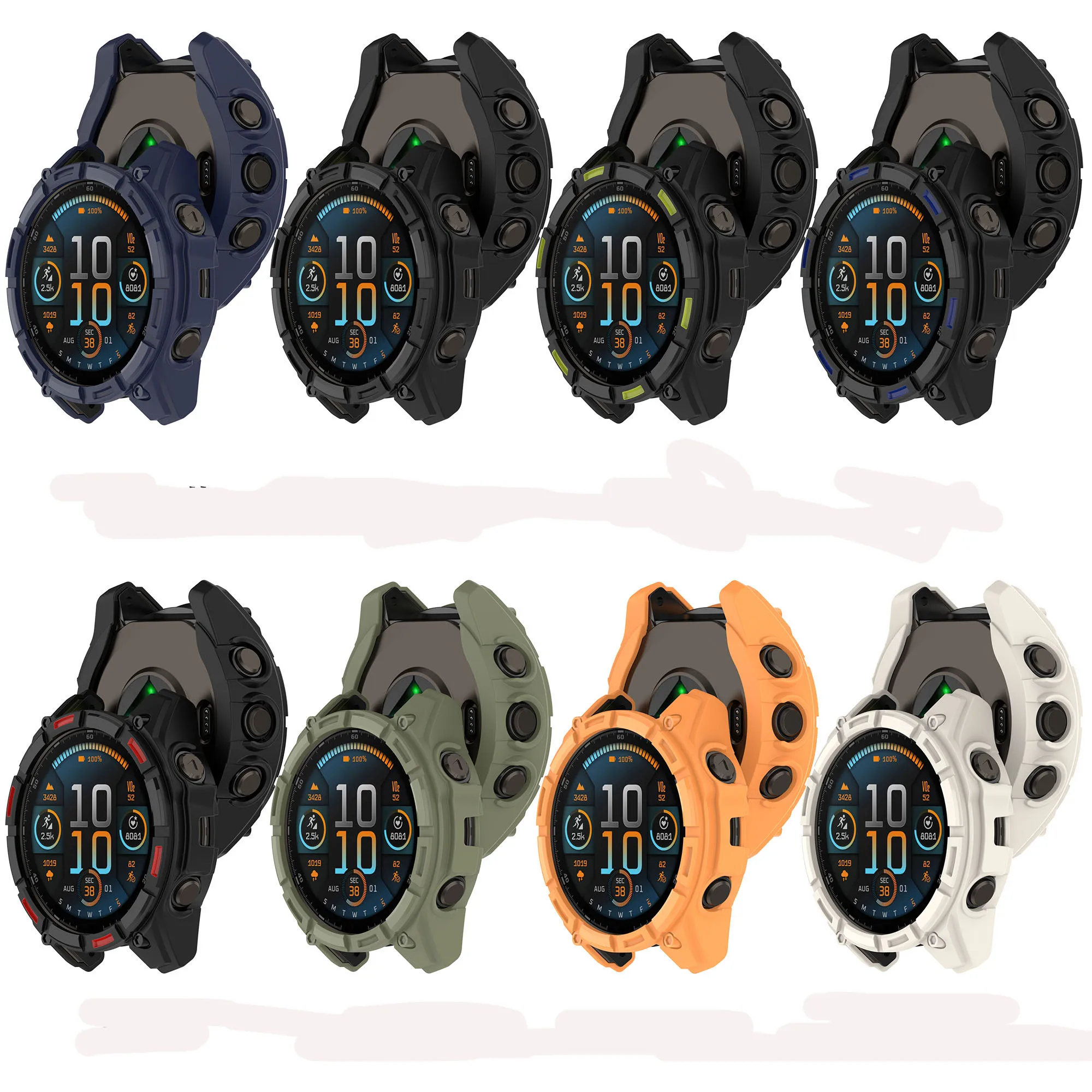 Soft TPU Case Armor Hollow Out Case For Garmin Quatix8 51 47MM Smartwatch Accessories Silicone Protective Case Replacement