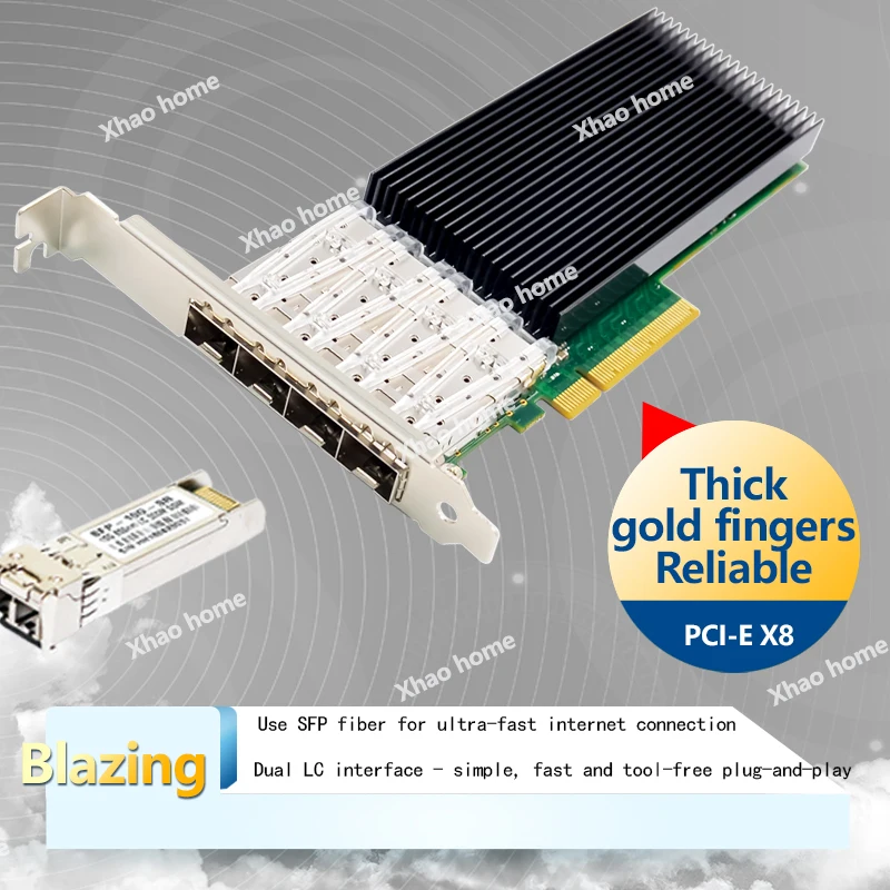 For Intel X722 Chip Quad-Port 10G SFP+ Fiber Server Network Card 4-Port Enterprise Ethernet Adapter for SR-IOV Virtualization