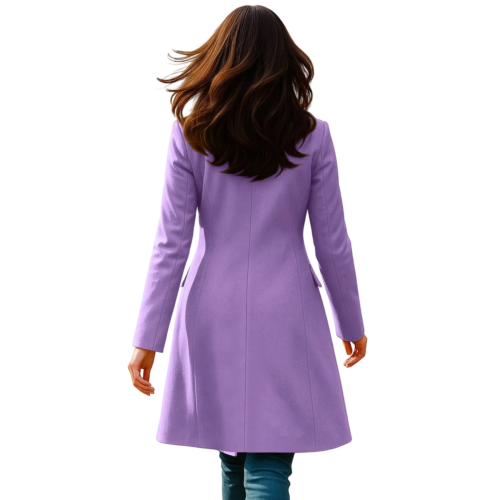 レディースコート 秋冬 長袖 ラペル ブレスト トレンチコート ファッション Aライン 秋冬ジャケット 女性用