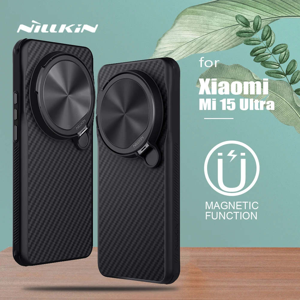 

Nillkin for Xiaomi Mi 15 Ultra 5G case Magnetic Carboprop Aramid Fiber Cover Camera Stand Protection Back Cover