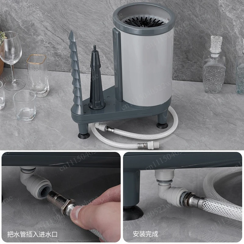 Coffee shop washer  brush machine bar sink press type rinse  set commercial beer cup cleaning machine