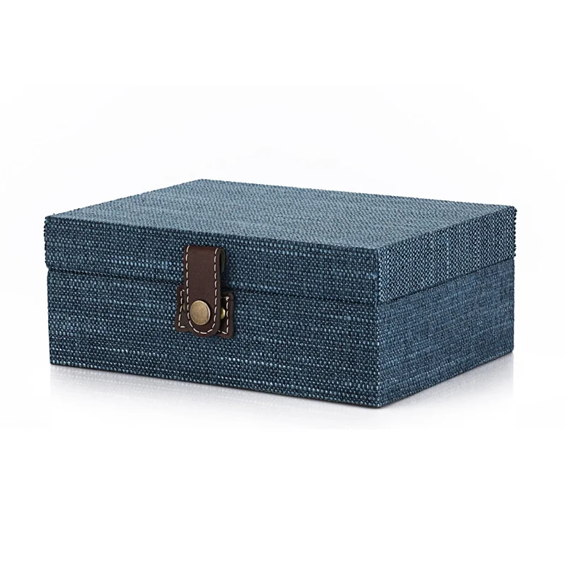 

AB34-Keepsake Jewelry Organizer Box-Wooden Treasure Chest Trinket Box With Clasp Memento Decorative Gift