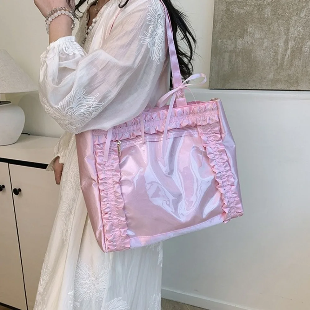 

Милая прозрачная лента Itabag из ПВХ JK с бантом, большая сумка в корейском стиле, нейлоновая школьная сумка