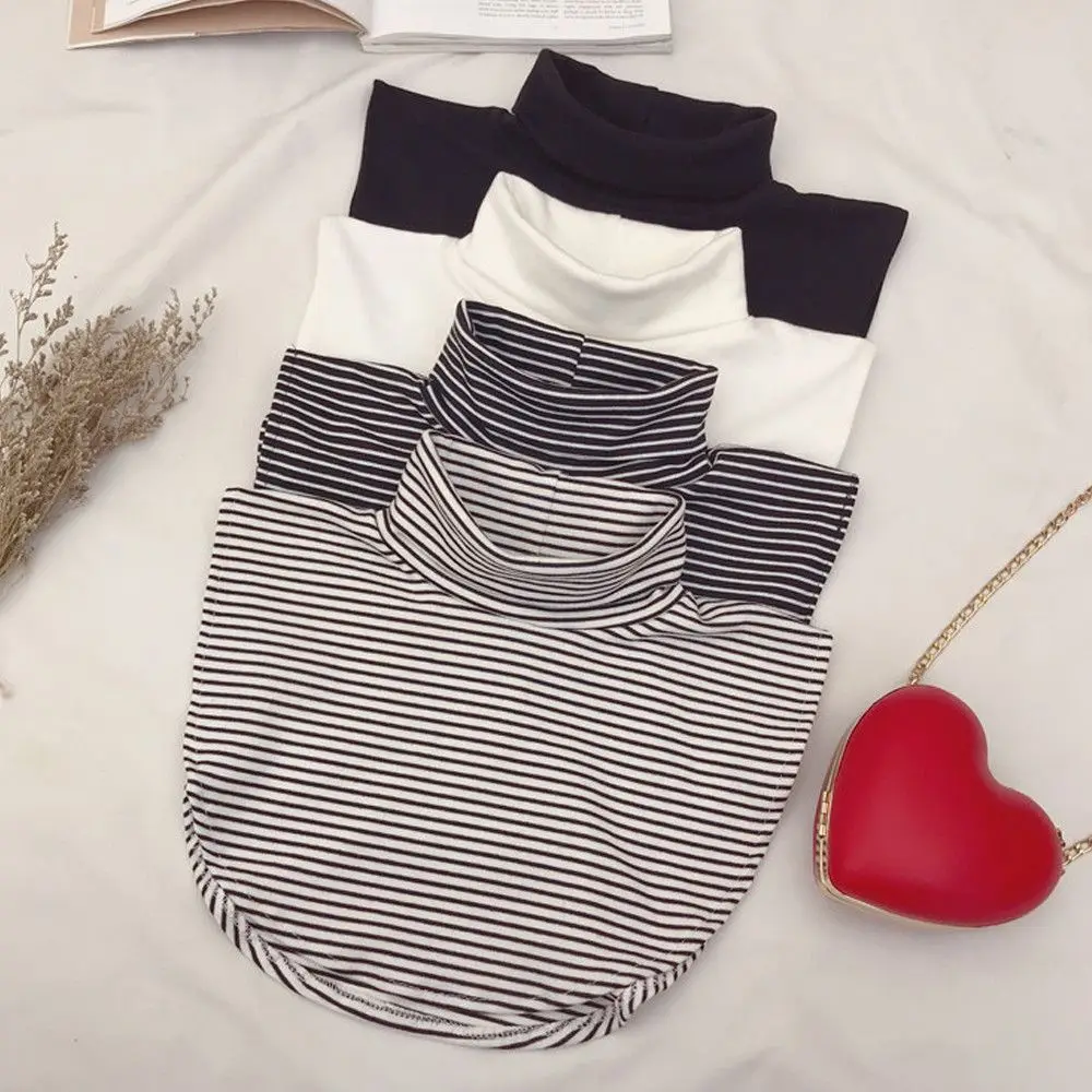 

Autumn Winter Warm Turtleneck Cotton Windproof Fake Collar Detachable Solid Color Scarf Women