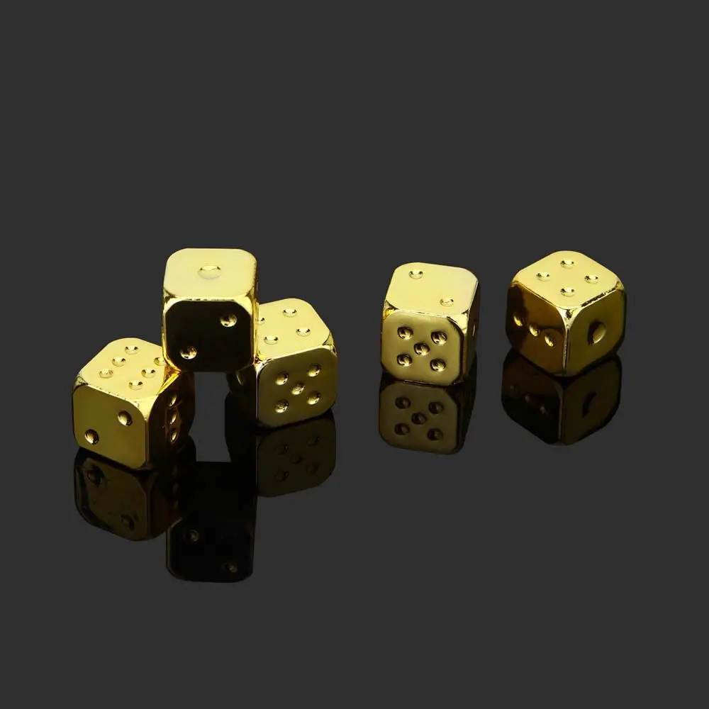 Color 5 PCS/Set Entertainment Board Games Family Party Playing Games 6 Sided Dice Square Point Dice Game Toys Metal Dice