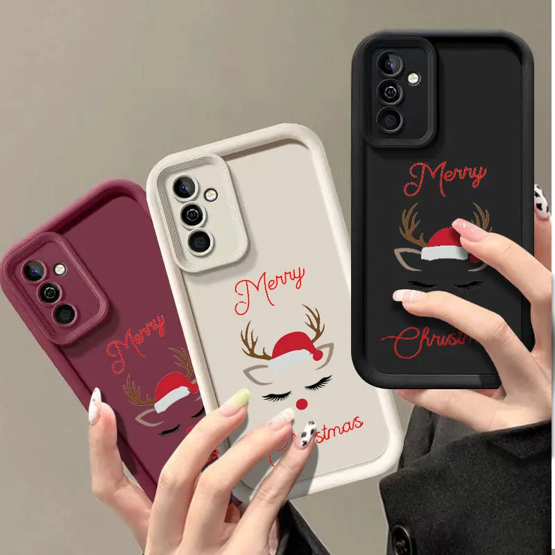 Christmas Fashine Phone Case for Samsung Galaxy M22 M54 S20 S21 S22 S23 FE S24 PLUS ULTRA 5G Shockproof Soft Cover Coque Shell