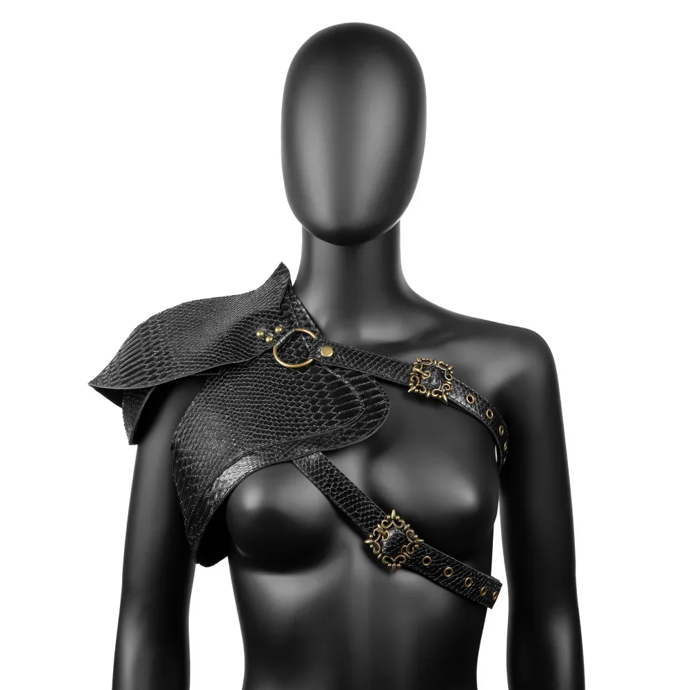 

Retro Black Cape Makeup Costume Party Halloween Role Playing Stage Props Punk Armor Sleeveless Vest Suitable For Men And Women