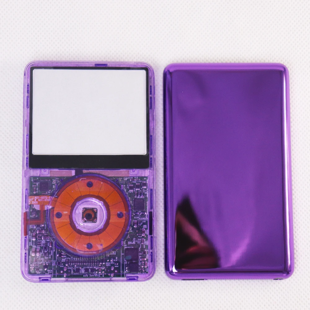 Leere Rückplatte für iPod Video 5. und 5.5. Generation, Klare Frontplatte, Gehäuseabdeckung, Clickwheel, Mittelknopf, 30GB 60GB 80GB A1136 – Detail 2