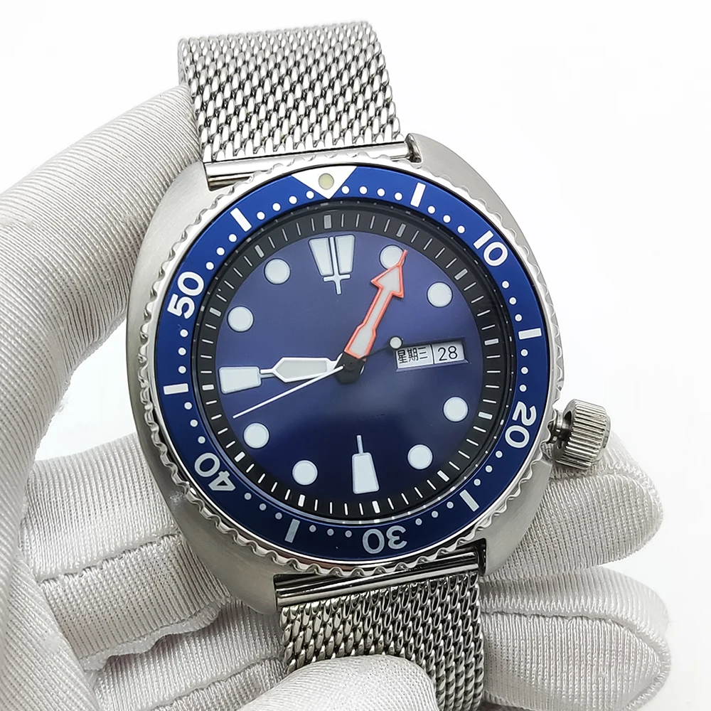 Montre étanche aseptique pour homme, mouvement automatique, verre saphir, boîtier en acier inoxydable, montre-bracelet d'affaires décontractée, 45mm