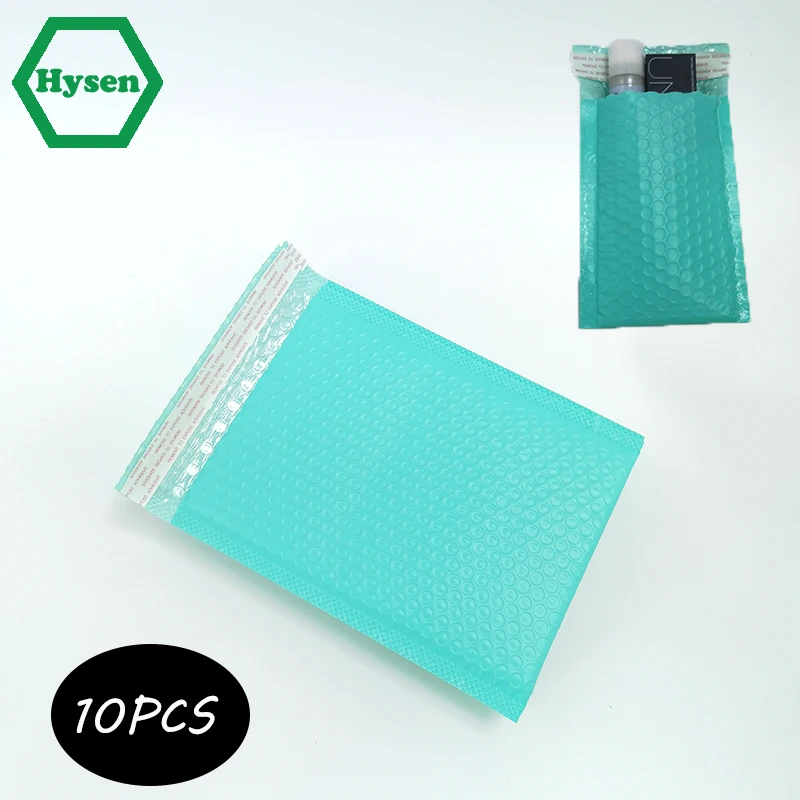 hysen 10 pecas verde bolha mailers para enviar almofada envelopes acolchoados envio bolsas com casca e selo bolsas de bolhas a prova impermeavel agua 01