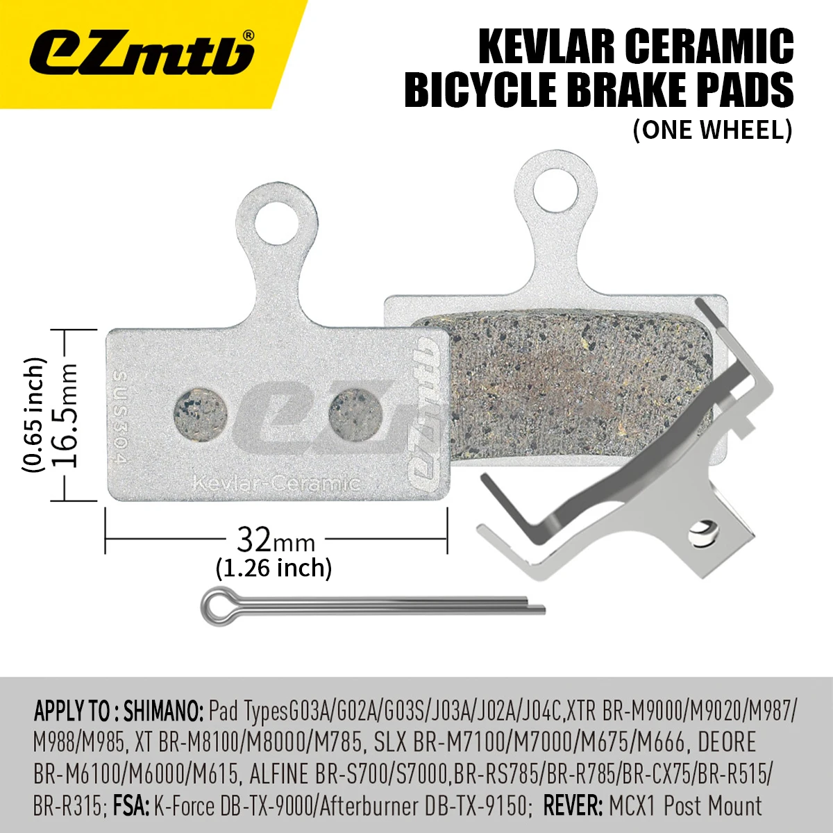 وسادات الفرامل السيراميكية من EZmtb كيفلر |   متوافق مع SHIMANO MAGURA SRAM HOPE |   لفرامل قرص الدراجة الجبلية على الطرق