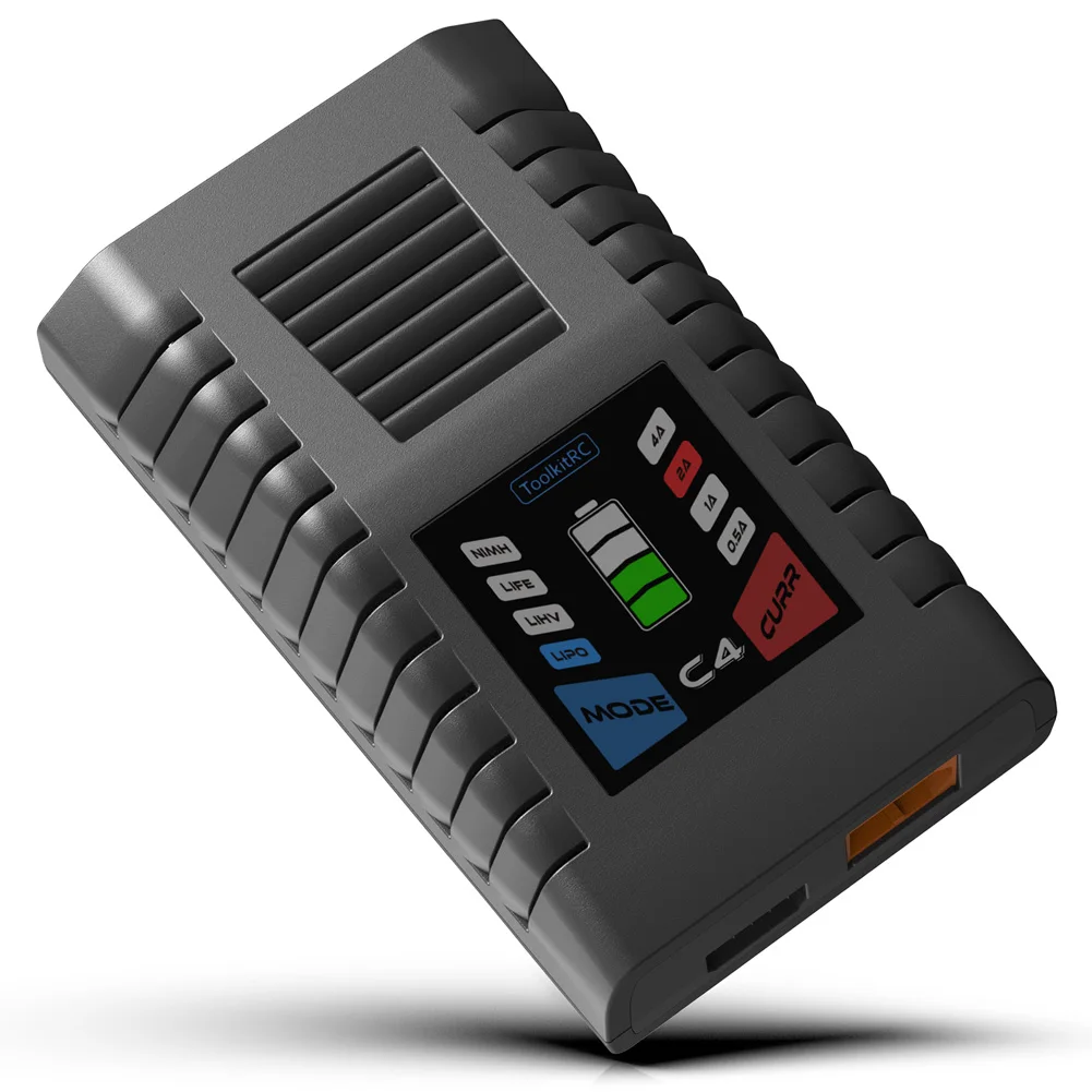 ToolkitRC – chargeur ca C4 50W 5A, prise XT60 pour LIPO LIHV LIFE 2 ~ 4S NIMH NICD 5 ~ 8S, batterie modèle RC