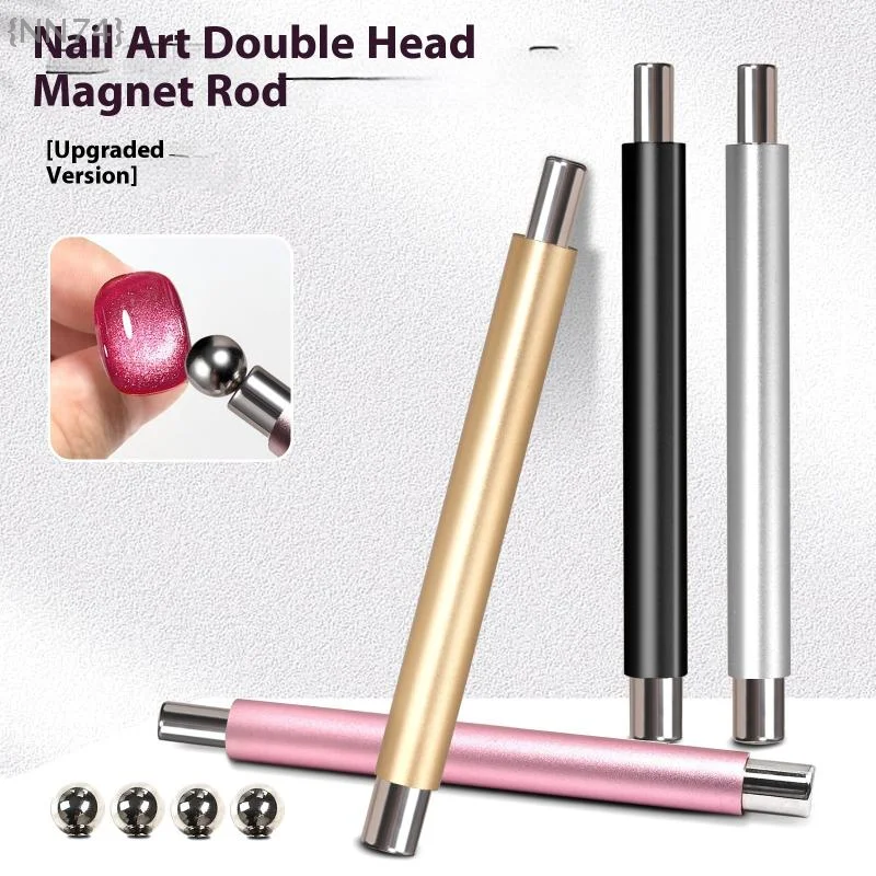 더블 엔드 캣츠 아이 매니큐어 자석 – 강철 볼이 있는 자석 스틱, 초강력 젤 폴리쉬 자석 펜 도구