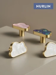 Nurlin Brass Cloud Follow White Pink Colorful Cabinet Knobs Furniture Wardrobe Handles Wall Hooks Decorative Hardware